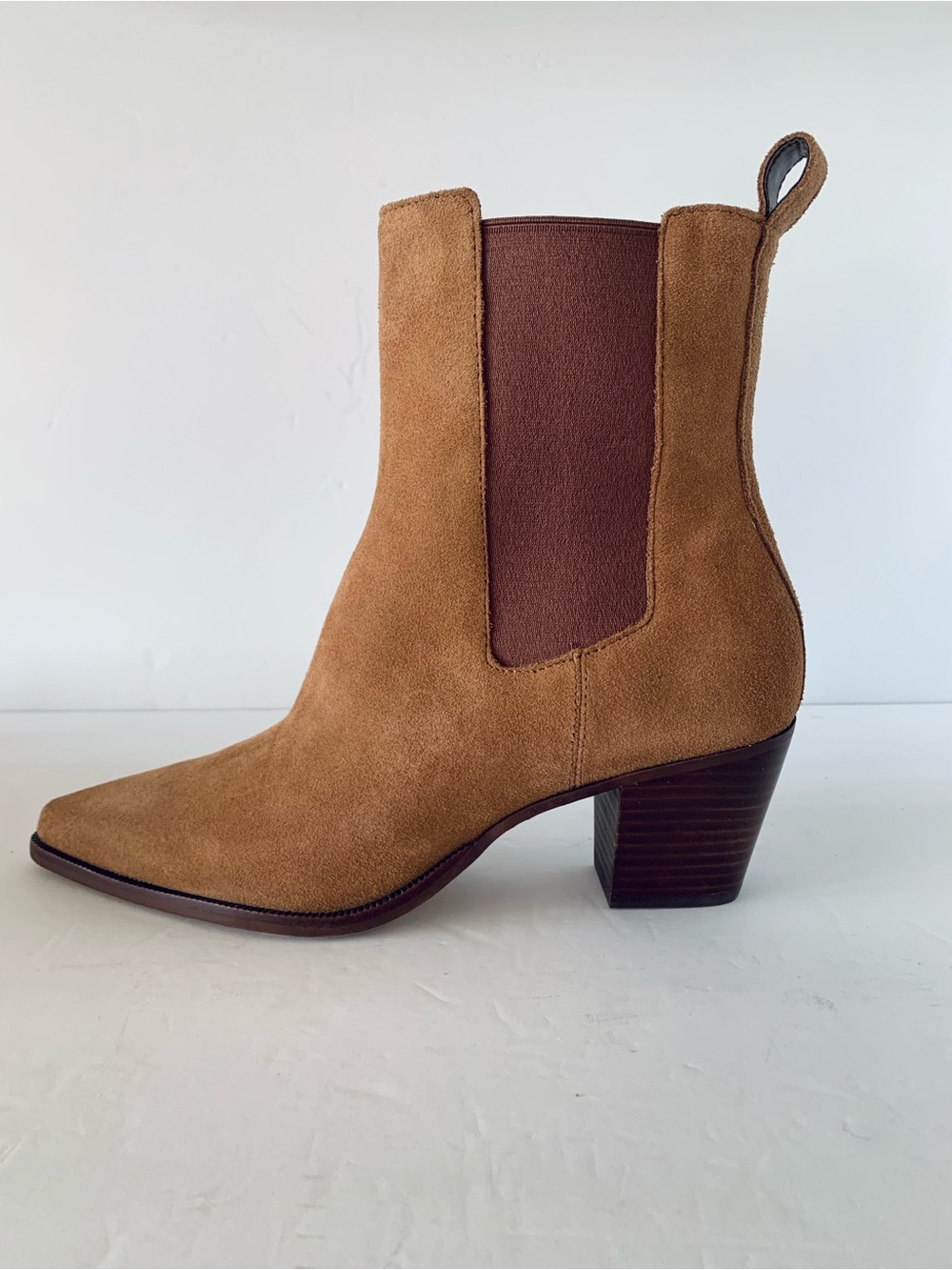 NEW Dolce Vita Shadie Chestnut Waterproof Suede Leather Chelsea Boots 8.5 NWOB - Picture 8 of 16